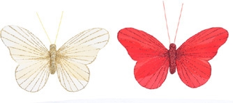 Sada 3 ks dekoračných motýľov na štipci - rôzne farby