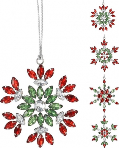 Autentický vianočný šperk FAREBNÁ VLOČKA - rôzne druhy