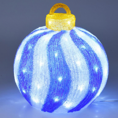 LED svetelná akrylová guľa – 60 bielych LED diód